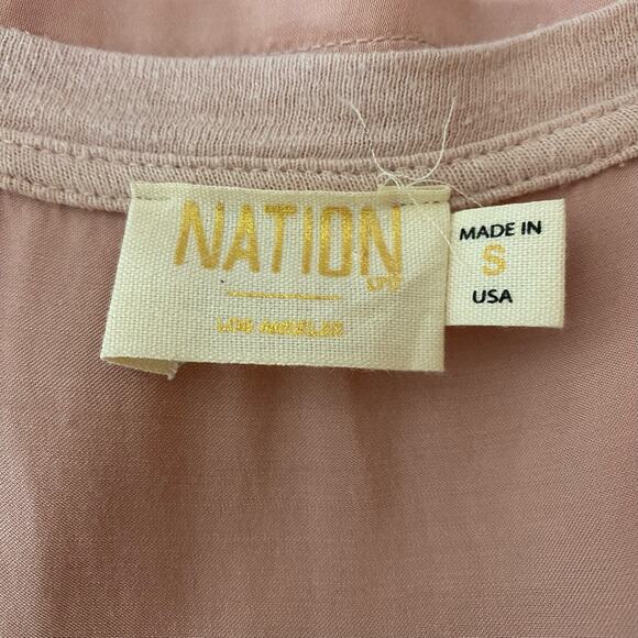 NATION LTD June Sateen V Neck Top in Latte Pink Size Small - Picture 12 of 14
